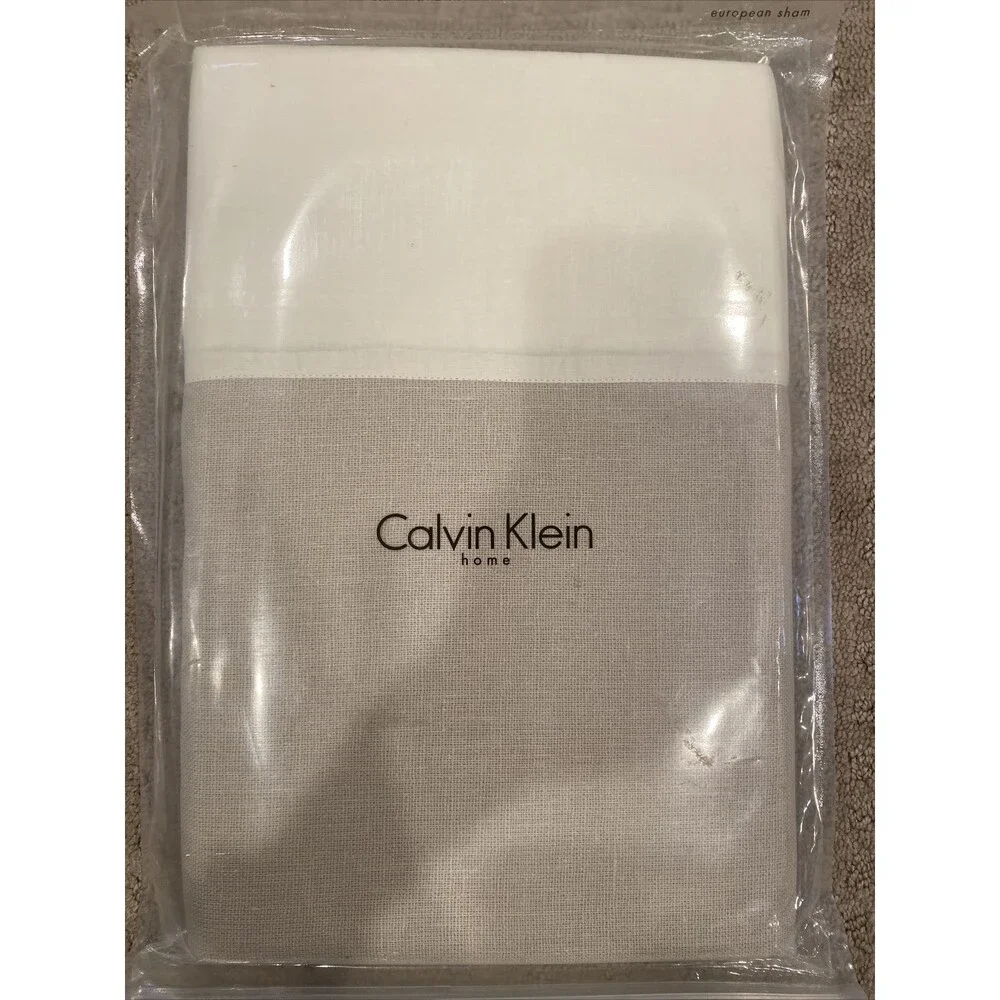 New Calvin Klein Home European Sham Percale flax